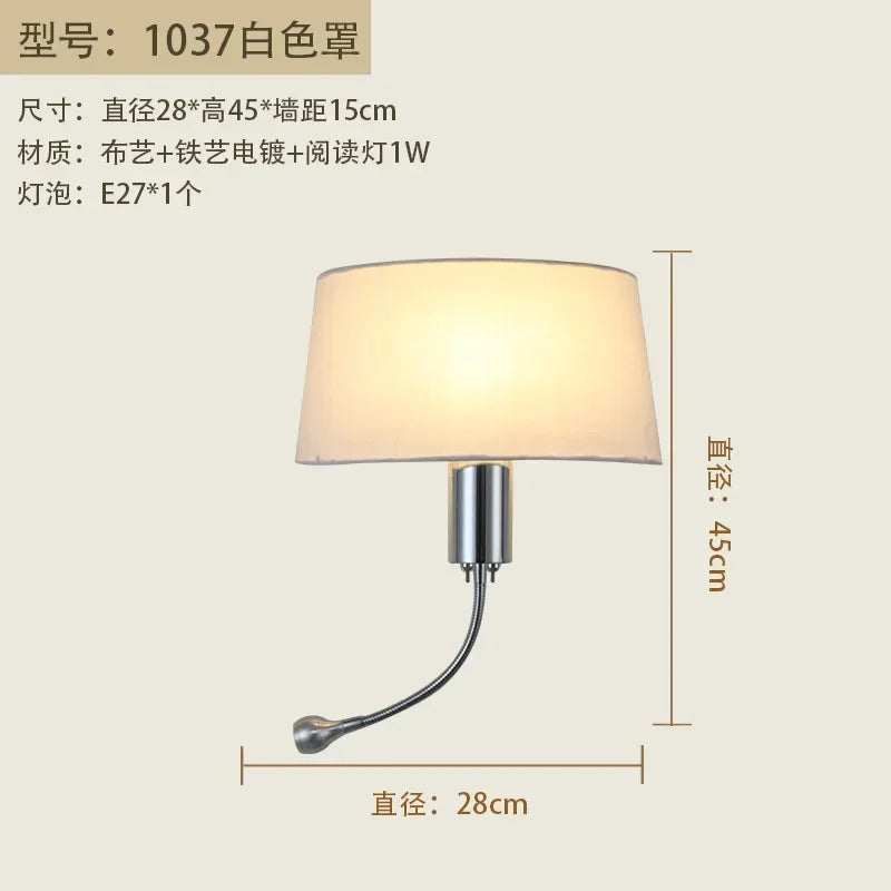Afralia™ Elegant Fabric Wall Lamp for Bedside Reading in Modern Nordic Style