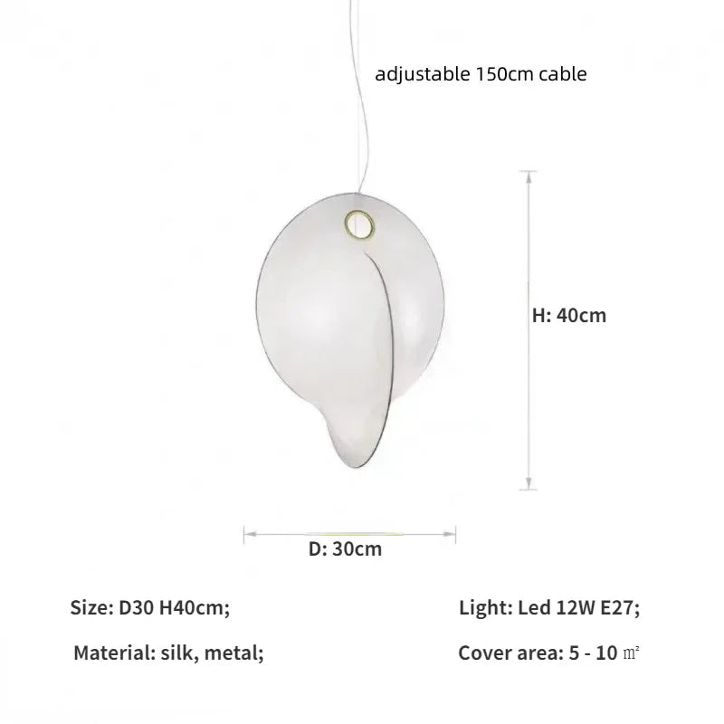 Afralia™ Nordic Silk Chandelier Pendant Lights for Foyer Bedroom Bar, LED Droplight Fixtures