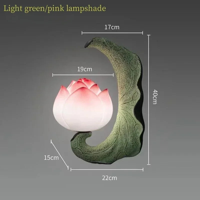 Afralia™ Nordic Lotus LED Wall Lamp: Retro Resin Sconce for Bedroom Home Decor