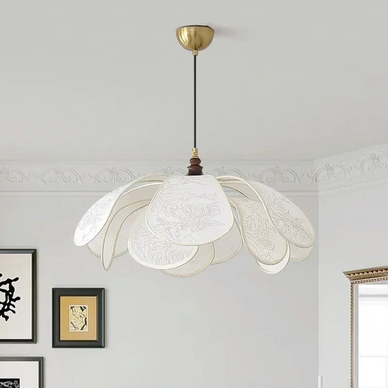 Afralia™ Nordic Creamy E27 LED Pendant Chandelier: French Bedroom Retro Dining Room Lamp