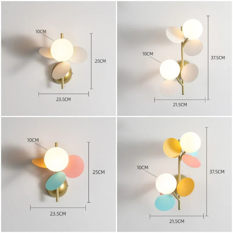 Afralia™ Colorful Macaron Acrylic Wall Lamp LED Night Light for Children's Room