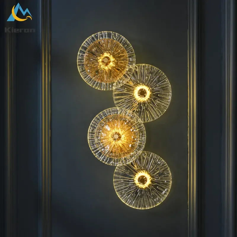 Luxury Crystal LED Wall Lamp for Living Room Bedroom by Afralia™