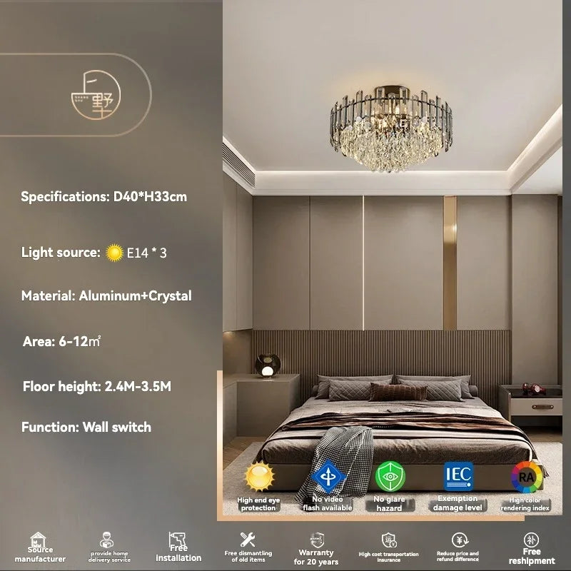 Afralia™ Gold Crystal Ceiling Chandelier: Luxury Modern LED Pendant for Home Décor