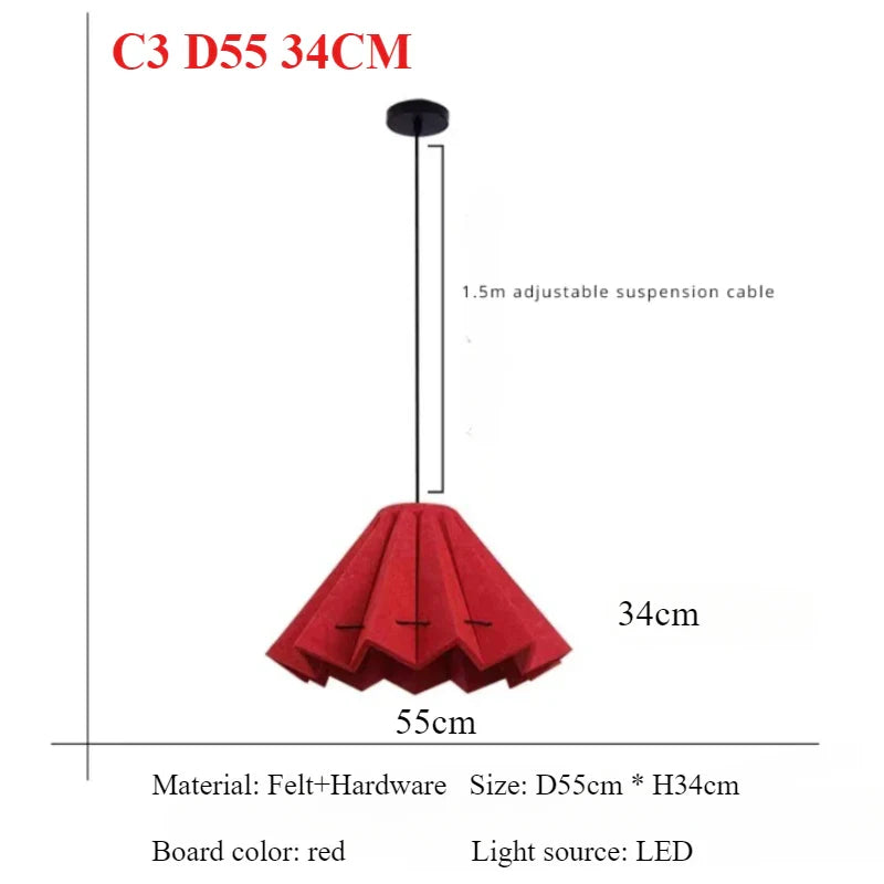 Afralia™ Nordic Felt Pendant Lamp LED Colorful Designer for Living Room Kitchen Island Dining Light