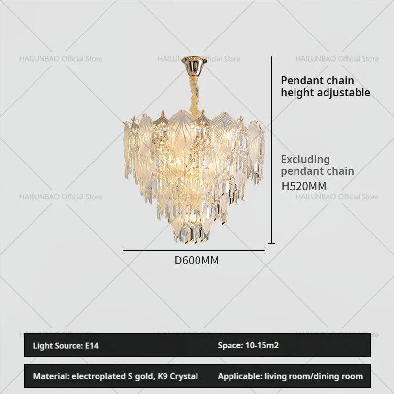 Afralia™ French Crystal Chandelier Cream Wind Lighting Elegant Luxury Lights