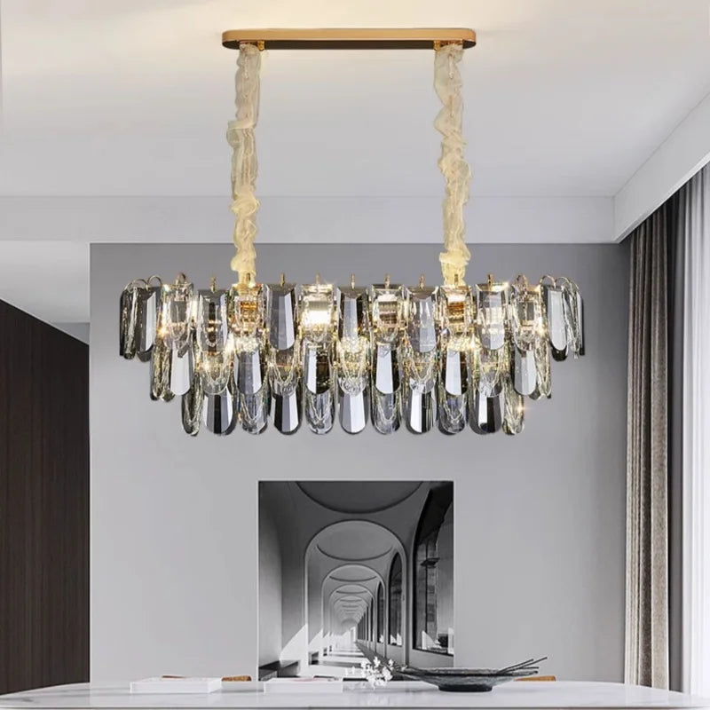 Afralia™ Modern Luxury Crystal Chandelier for Living, Dining & Master Bedroom