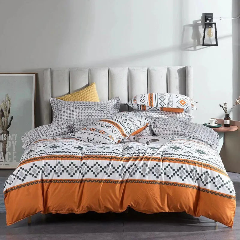 Afralia™ Pattern Printed Duvet Cover Set with 2 Pillowcases in Various Sizes