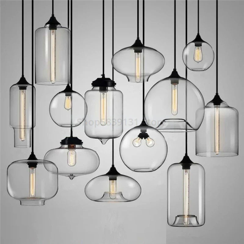 Afralia™ Nordic Modern Stained Glass Pendant Lights LED Colorful Hanging Lamp