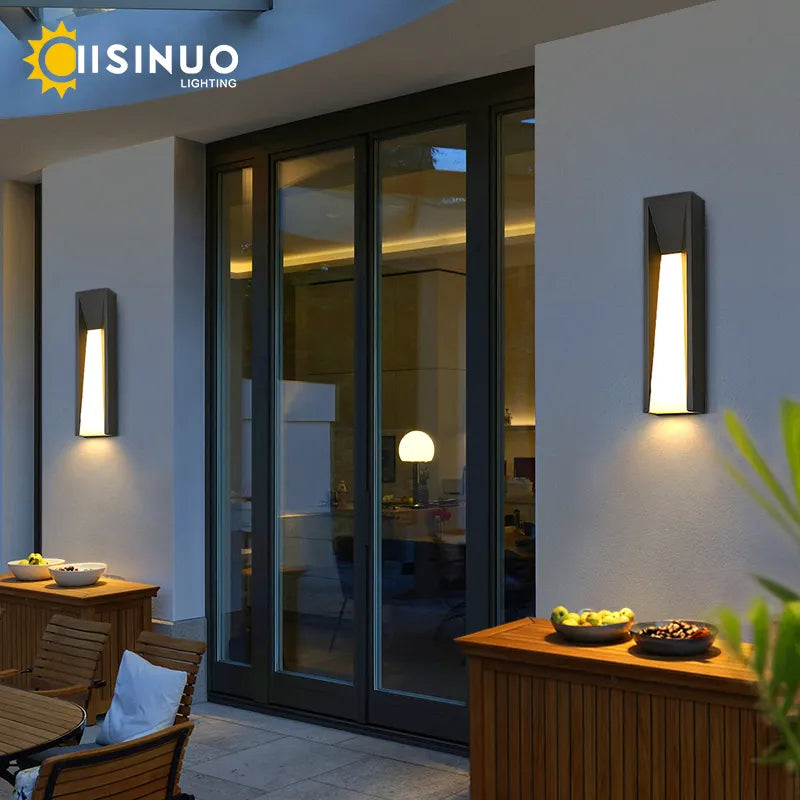 Afralia™ LED Black Outdoor Wall Lamp for Patio Entryway and Garden Lighting