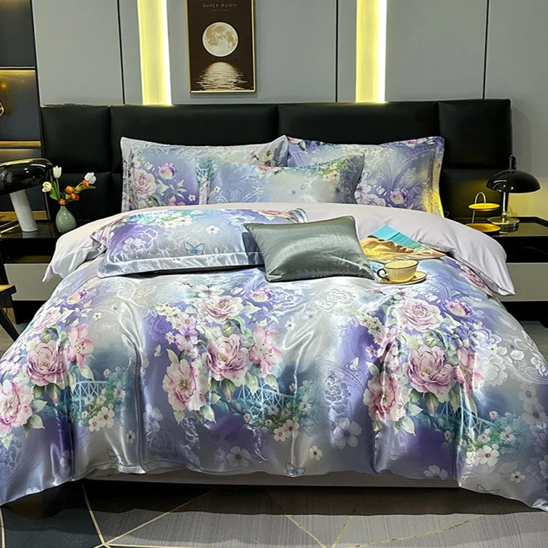 Afralia™ Silky Satin Cooling Bedding Sets for Double King Beds.