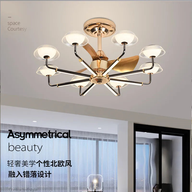 Afralia™ Tropics Fan Light Chandelier: Modern Simple Indoor Ceiling Board Summer Breeze Coastal Design