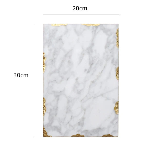 Afralia™ Marble Tray with Golden Edge for Jewelry, Cosmetics, and Serving