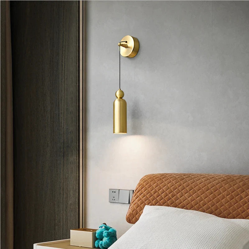 Afralia™ Solid Brass Copper Wall Lamp - LED Creative Luxury Design