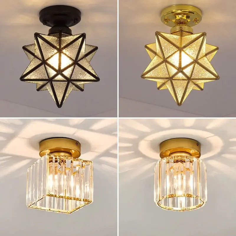 Afralia™ Crystal Glass LED Chandelier for Modern Living, Study, and Aisle Lighting