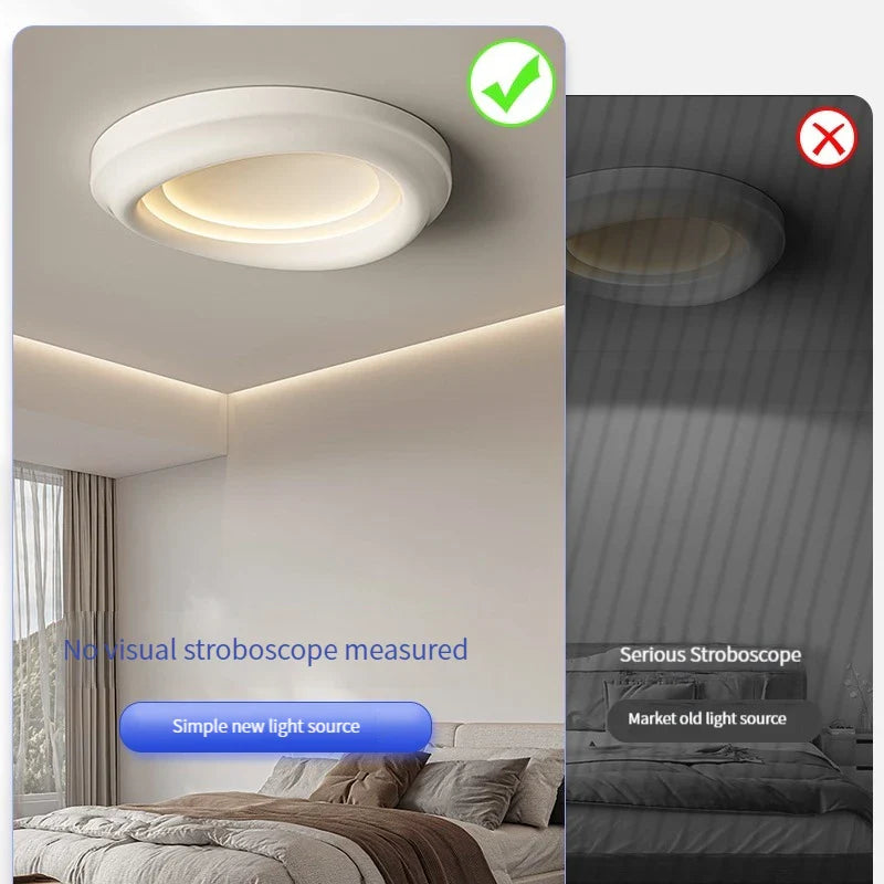 Afralia™ White Round LED Ceiling Light with Remote Control for Bedroom & Living Room