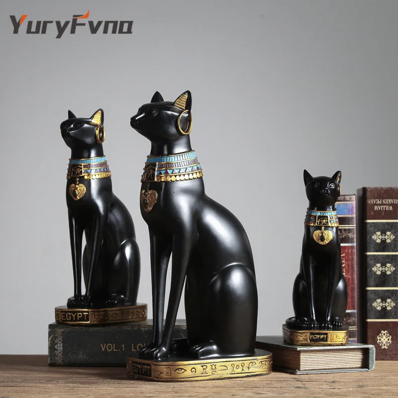 Afralia™ Bastet Cat Goddess Statue Figurine for Home Office Decoration Gift