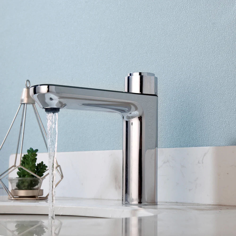 Afralia™ High-Tech Black Chrome LED Basin Faucet Mixer with Digital Display