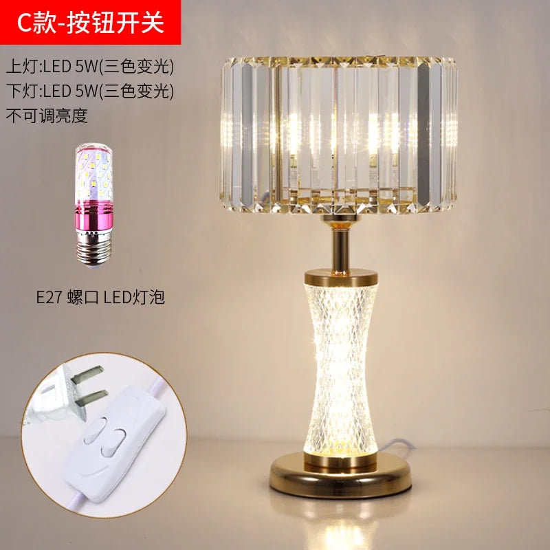 Afralia™ Crystal Desk Lamp: Modern High-End Decorative Bedside Light