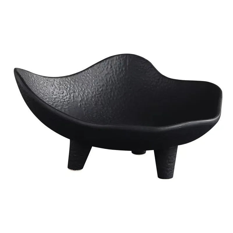 Afralia™ Ceramic Fruit Plate Snack Dish Irregular High Tray Home Decoration