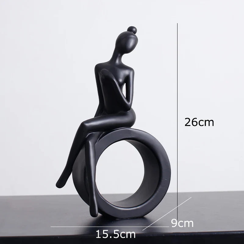 Afralia™ Abstract Resin Sculpture Modern Desk Decoration Minimalist Figures Ornaments
