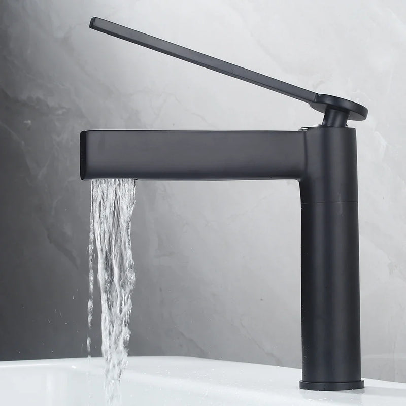 Afralia™ Basin Faucet: Single Handle Deck Mounted Brass Bathroom Mixer for Sink - Hot/Cold