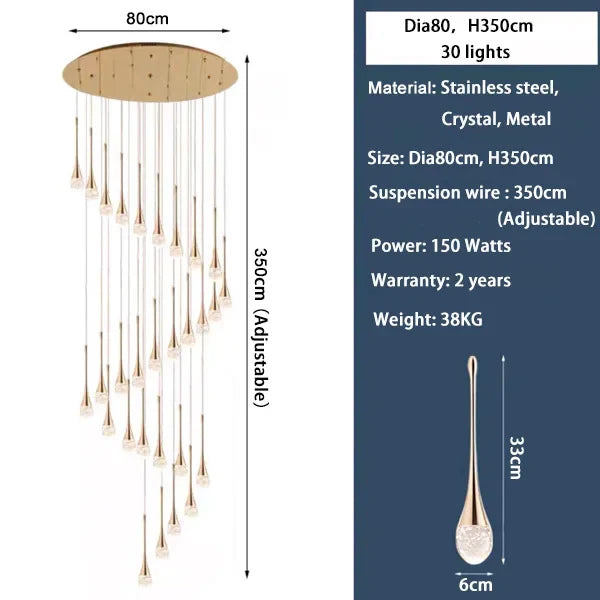 Afralia™ LED Crystal Chandelier: Modern Living Room Gold/Silver/Black Ceiling Light