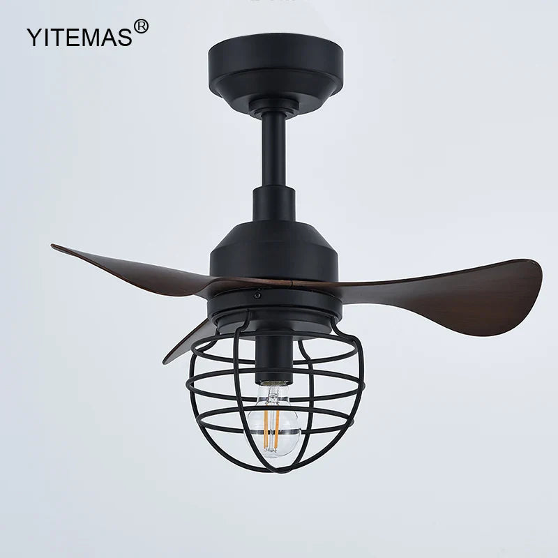 Afralia™ Retro Kids Room Ceiling Fan Chandelier with Remote Control for Hallway and Bedroom