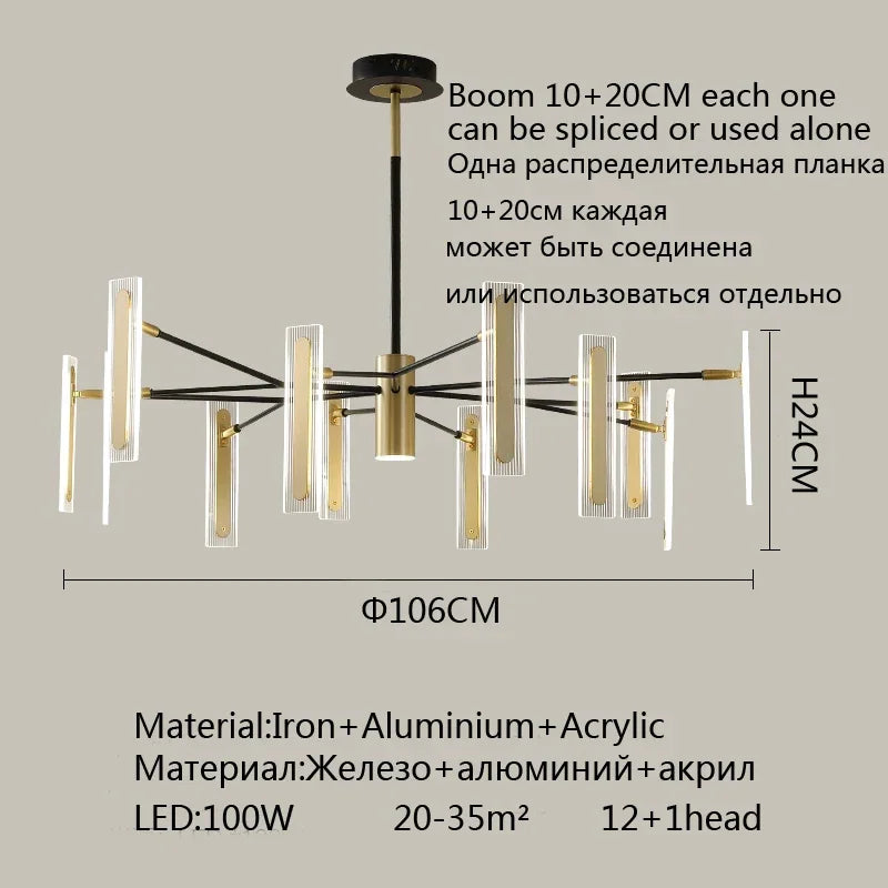 Afralia™ Gold Crystal LED Chandelier for Living Room, Dining, Kitchen - Modern Luxury Style