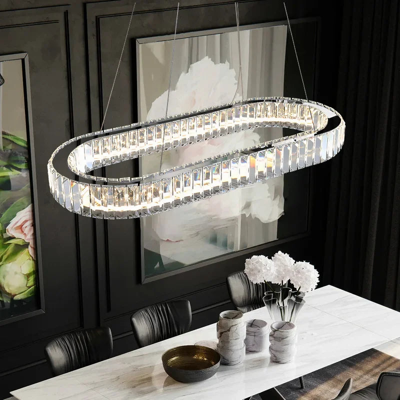 Afralia™ Crystal Ceiling Pendant Chandelier for Luxe Room Decor