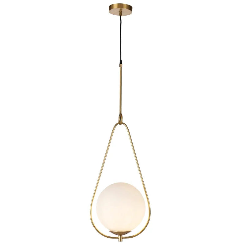 Afralia™ Glass Ball Pendant Light Fixture Iron Luminaire Chandelier