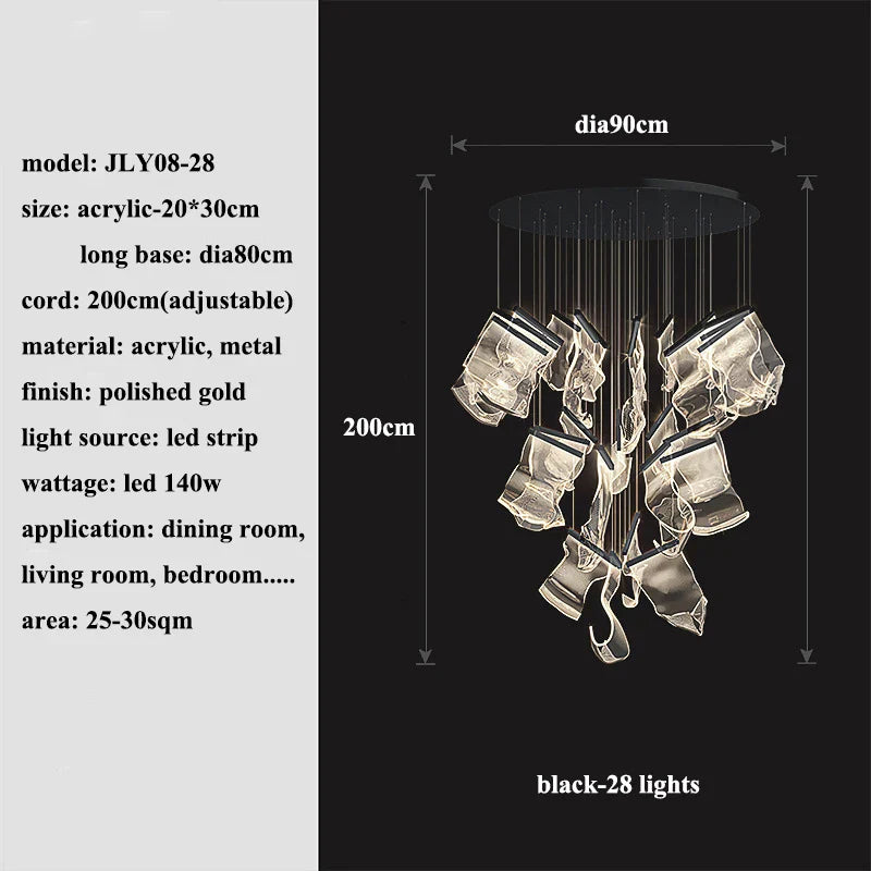 Afralia™ Modern LED Chandeliers for Home Decor & Villa, Living Dining Room Pendant Lights