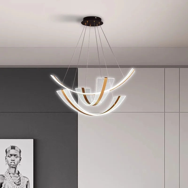 Afralia™ Modern Indoor Pendant Light Chandelier Ceiling Lamp LED Decorative Dining Room Lighting