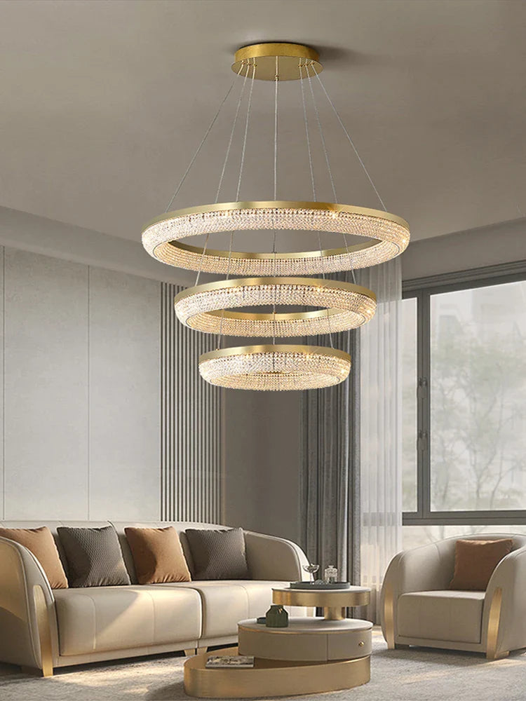 Afralia™ Luxury LED Ring Light Chandelier for Dining Room Décor