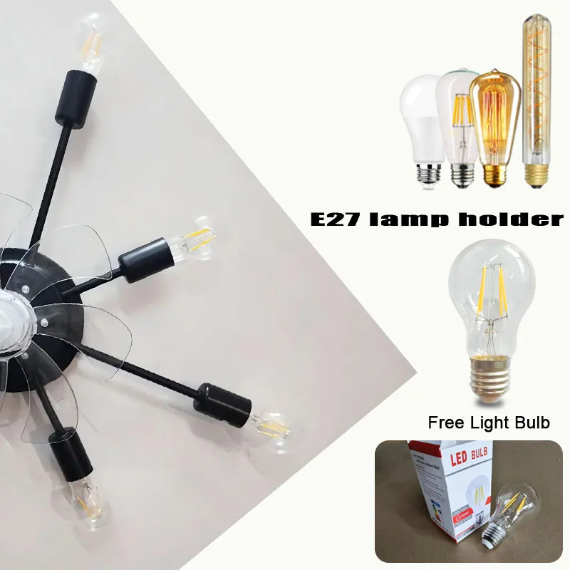 Afralia™ Industrial Ceiling Fan with Remote Control - Silent Ventilator and LED Light