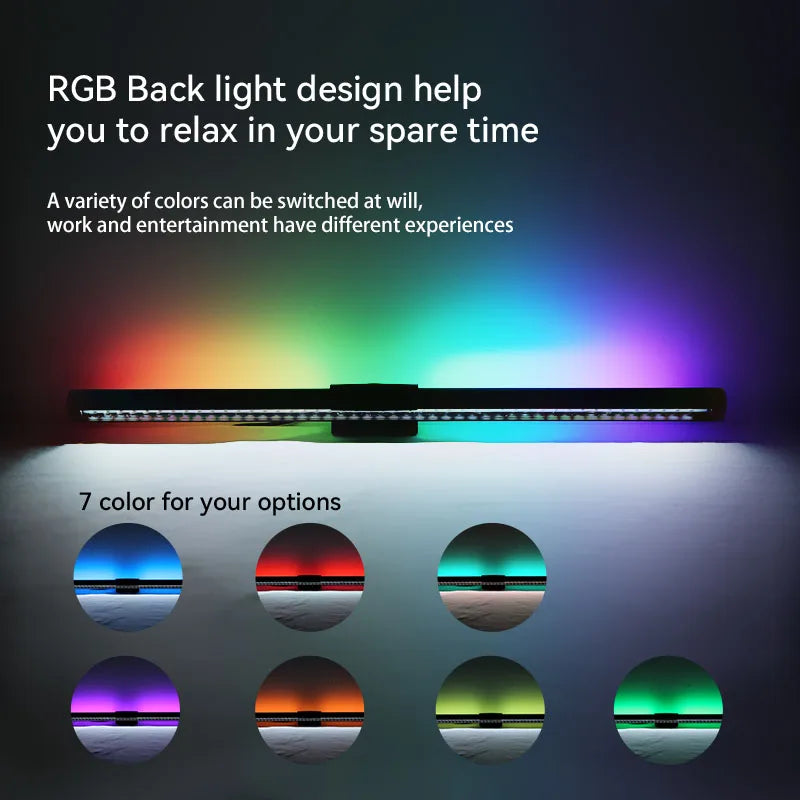 Afralia™ LED Monitor Bar Light for Dimming PC Screen, Stepless RGB Desk Lamp