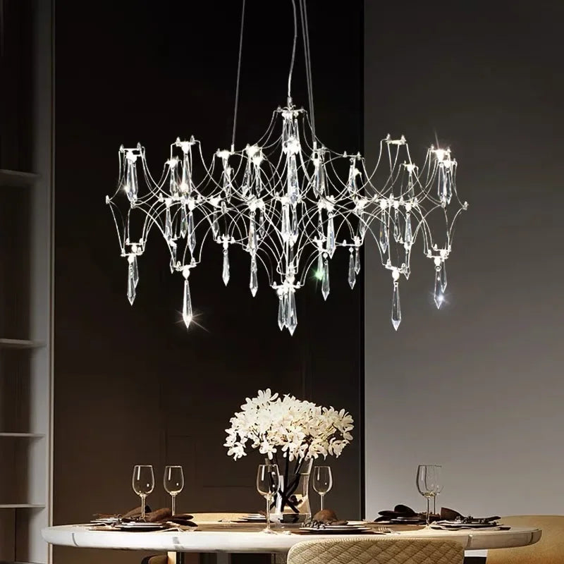 Afralia™ Starry Crystal Chandelier Ceiling Light for Luxury Living Spaces