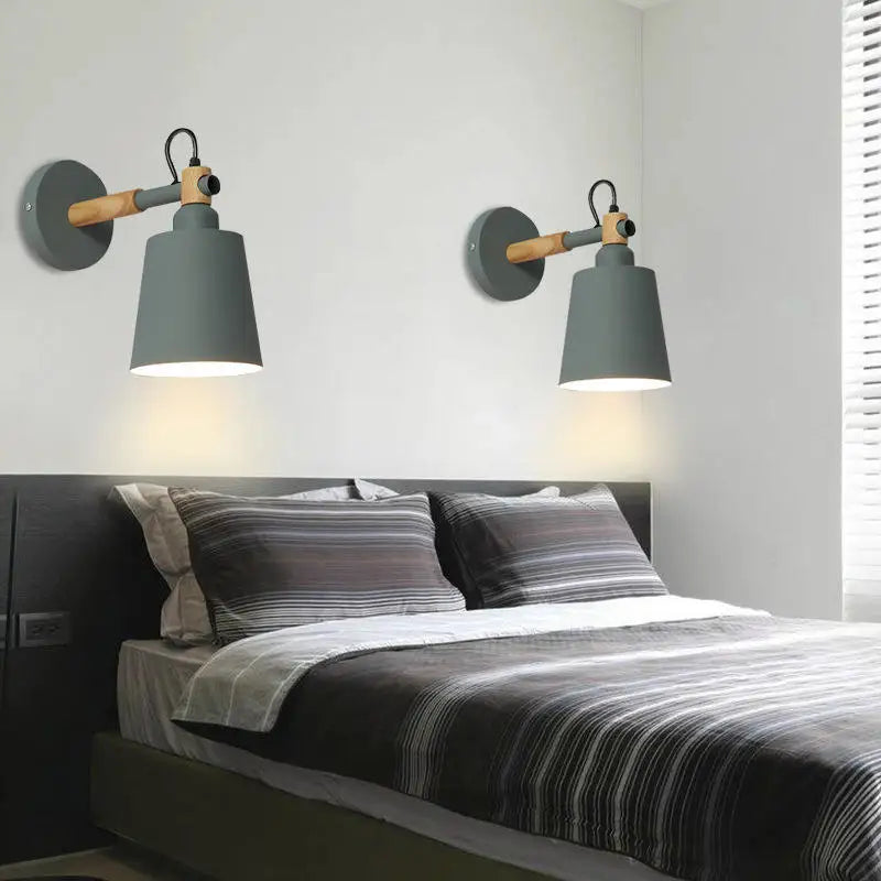 Afralia™ Modern Wood Sconce Nordic Wall Lamp Luminaire for Living Bedroom Kitchen