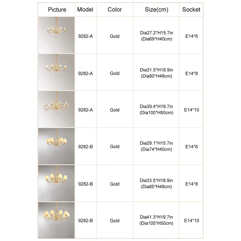 Afralia™ Gold Crystal Chandelier with Lamp Shade for Elegant Living Room, Bedroom, and Kitchen