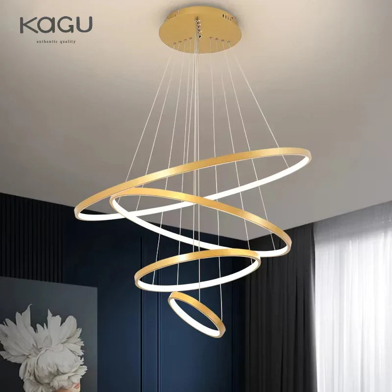 Afralia™ LED Ceiling Chandelier Round Pendant Light for Modern Home Interior Lighting
