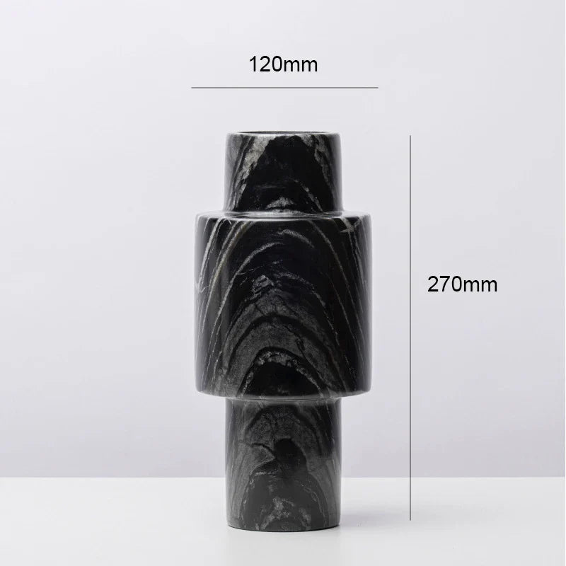 Afralia™ Marble Pillar Vase for Modern Home Decoration