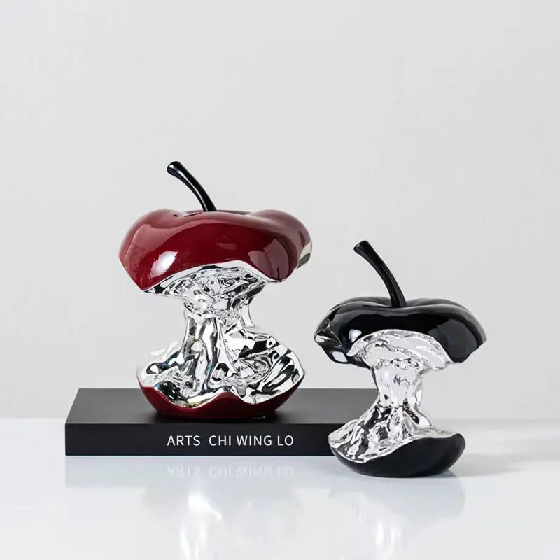 Afralia™ Silver Apple Resin Handicraft Decorative Figurine for Room Decoration