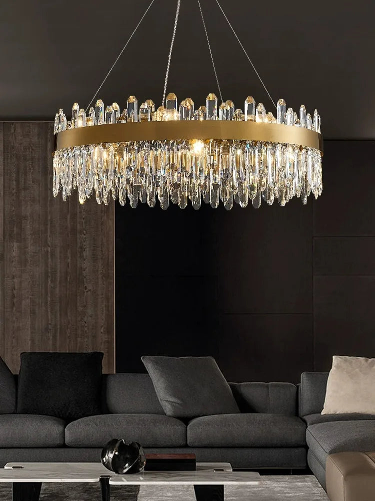 Afralia™ Crystal Chandelier LED Dining Room Light Gold Lustres