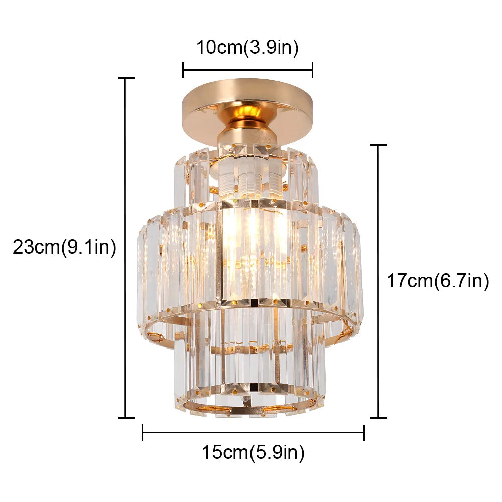 Afralia™ Modern Crystal Chandelier Flush Mount Ceiling Light for Bedroom Hallway Office