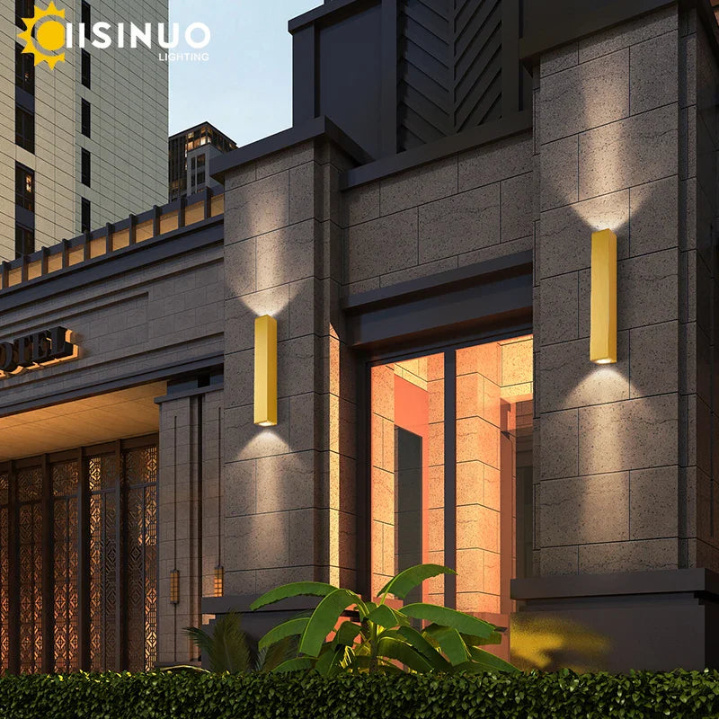 Afralia™ Gold LED Wall Lamp 96V 220V IP67 Waterproof Outdoor Sconce Light