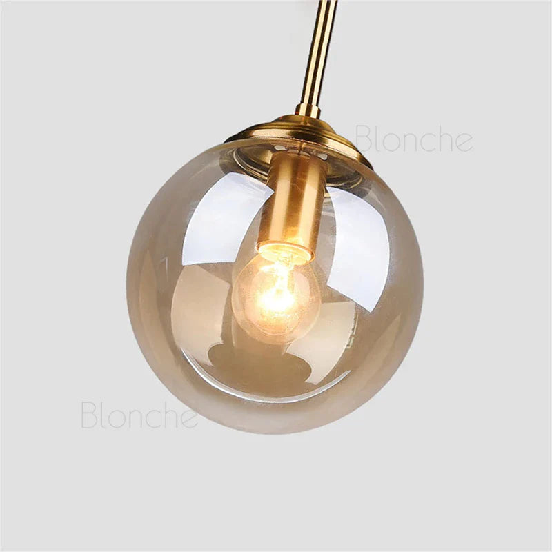 Afralia™ Glass Ball Pendant Lights - 15cm Modern Gold Hanging Lamps for Home Decor