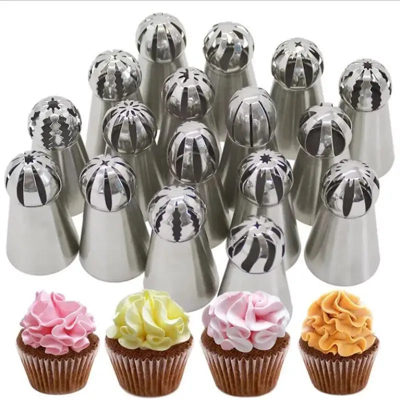 Afralia™ Cupcake Stainless Steel Piping Nozzles Pastry Tips Flower Decoration Tools