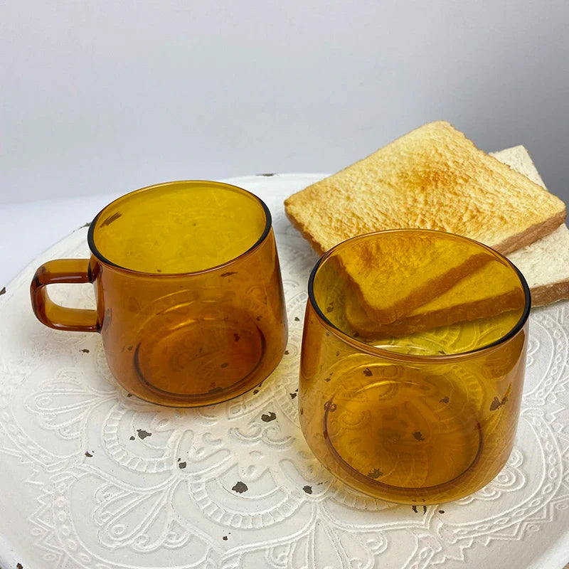 Afralia™ Glass Coffee Mug: Colorful, Durable, Heat Resistant Cup for Tea, Juice, Milk