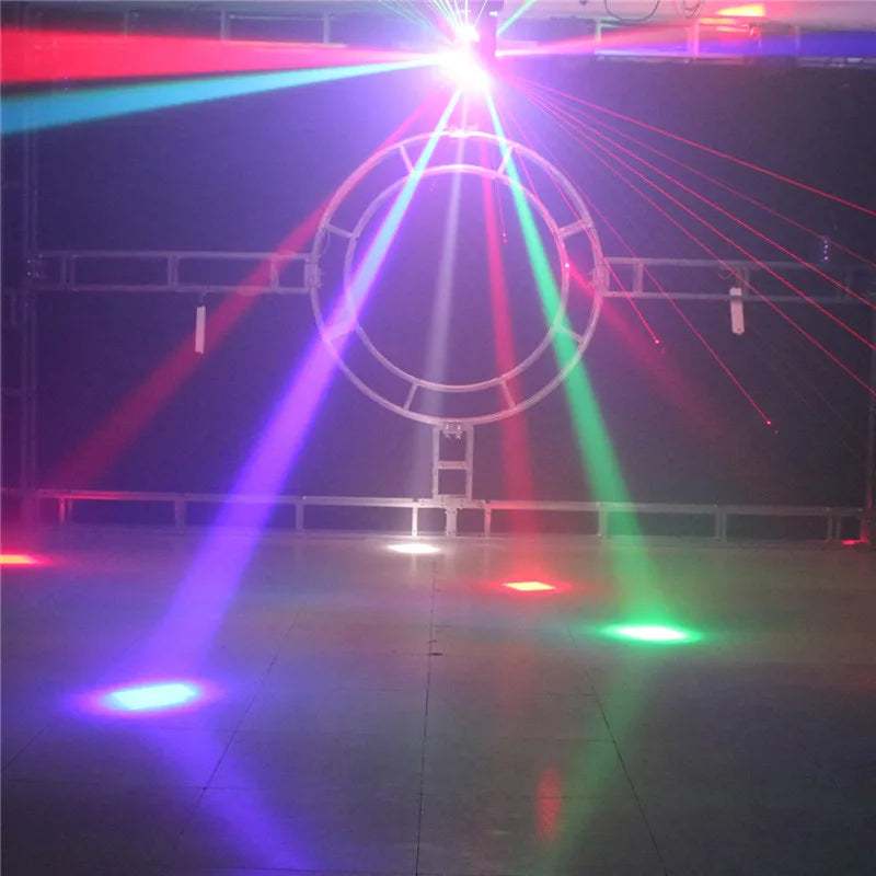 Afralia™ 16*3W RGBW Laser Football Light Strobe Beam Projector DJ Disco Moving Head