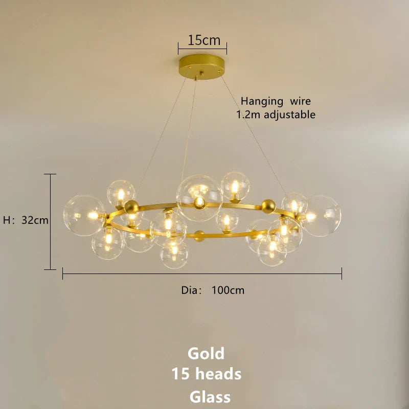 Afralia™ Magic Beans Glass Ball LED Ceiling Chandelier for Home Decor Lighting