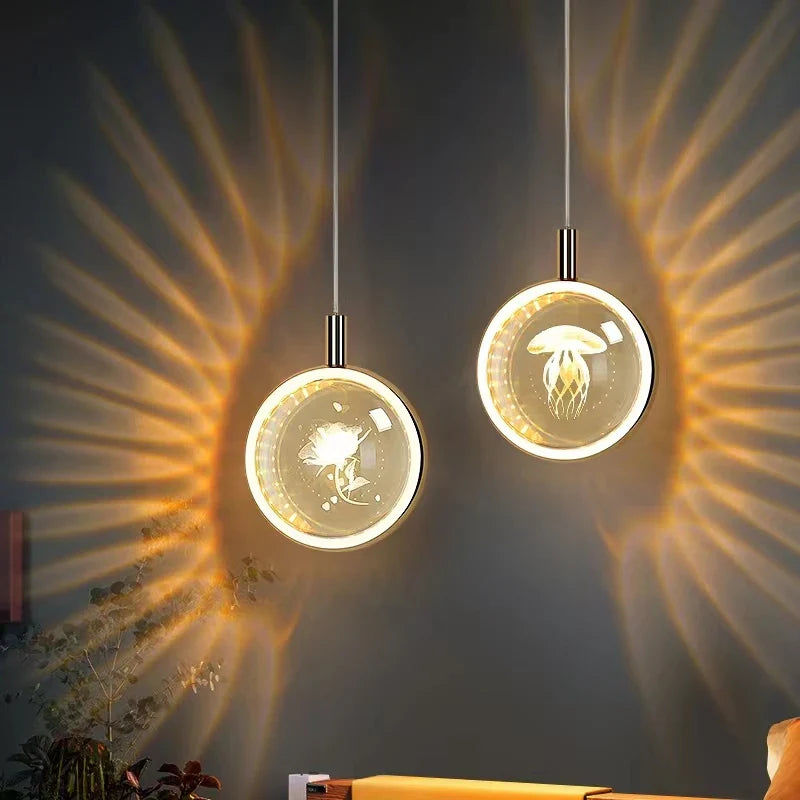 Afralia™ Dandelion Crystal Ball Chandelier LED Hanging Lamp for Bedroom and Restaurant